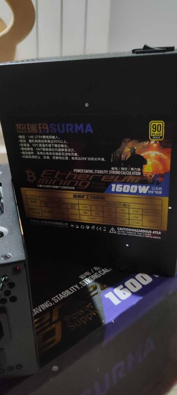 Блок живлення для майнінгу Ethereum Mining Power Supply 1600 W