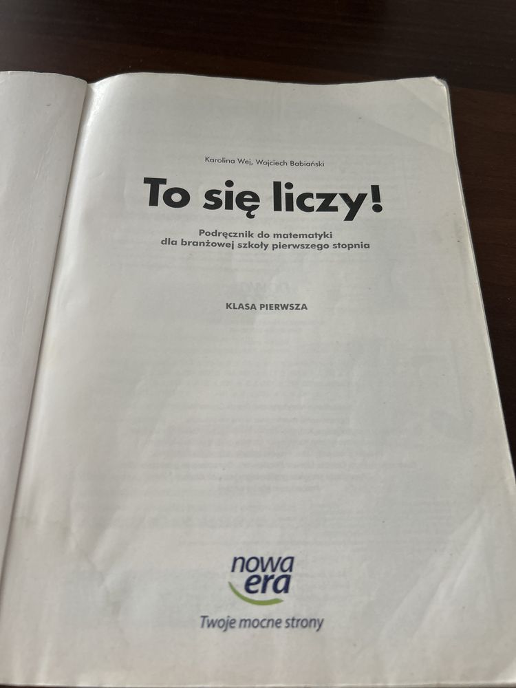 To się liczy podrecznik do matematyki dla branzowej szkoly pierwszego