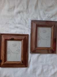 Ramki na zdjęcia 2 sztuki drewniane imitacja drewna 13×18cm