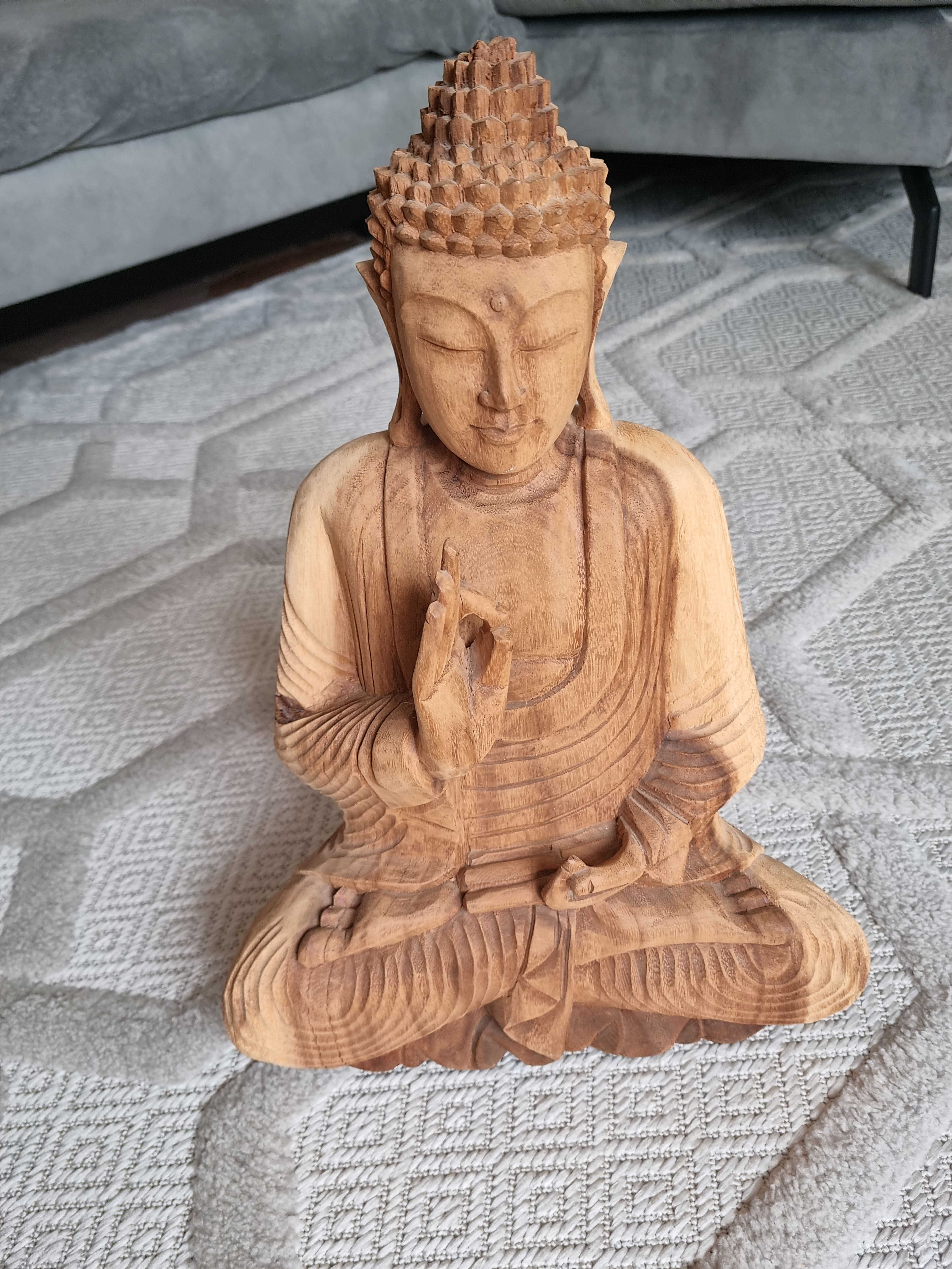 Budda buddha drewno egzotyczne suar figurka rzeźba duża 42 cm