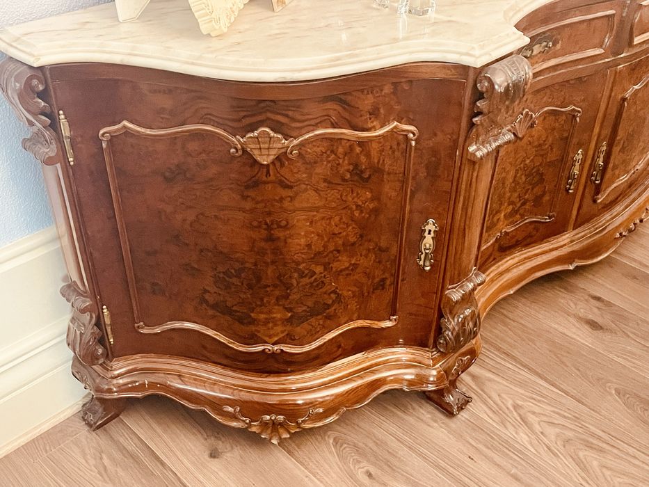 Mobilia sala de jantar raiz de nogueira