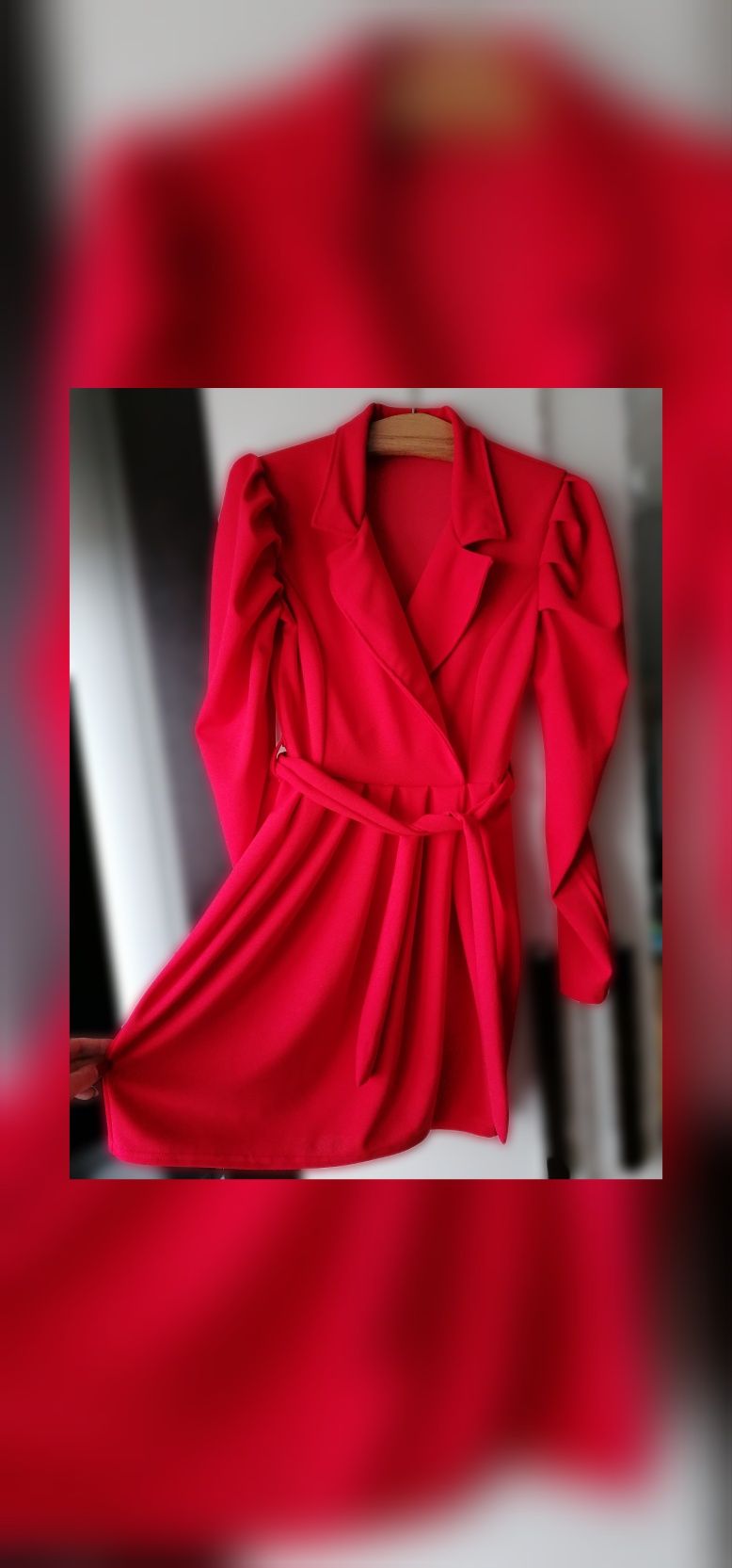 Sukienka damska elegancka do karmienia czerwona XS /S