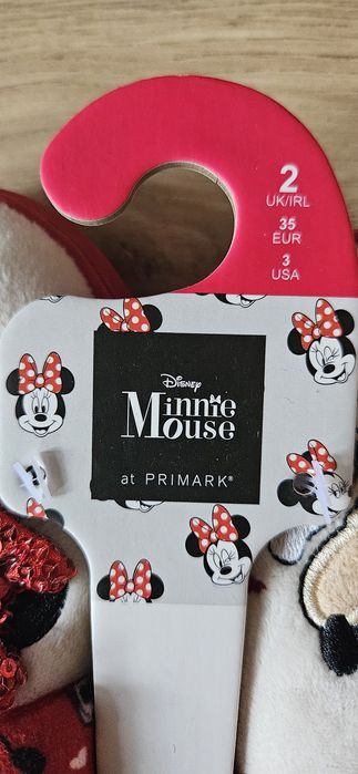 Дитячі теплі тапки на липучці Міні  Маус