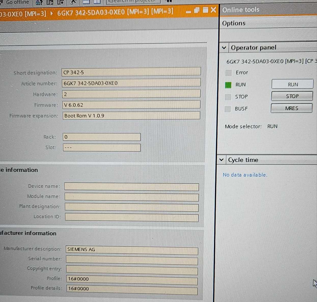 Procesor komunikacyjny Siemens Simatic NET CP S7-300.