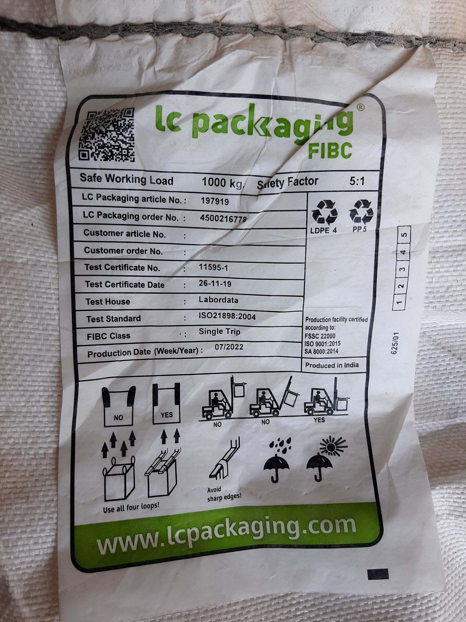Bigbags 500 a 700kg