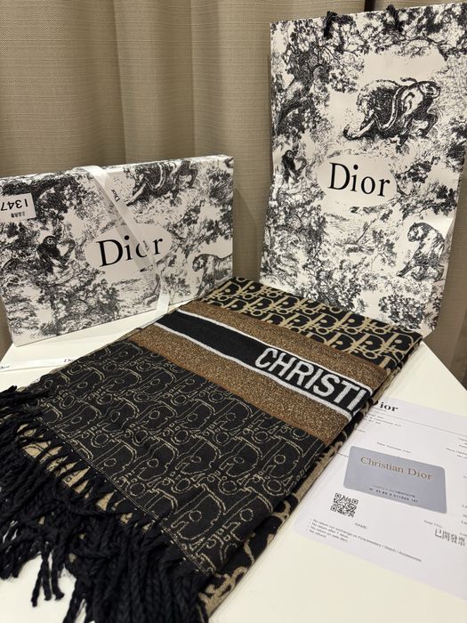 Шарф темлий Dior Діор коричневий шоколадний рожевий бежевий подарунок