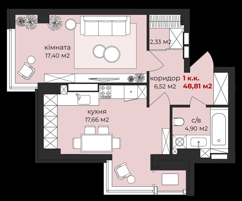 1кім.квартира в Домі на Грушевського, ЦЕНТР МІСТА від забудовника