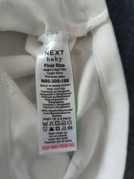 Боді з довгим рукавом Next, перший розмір, 50 см