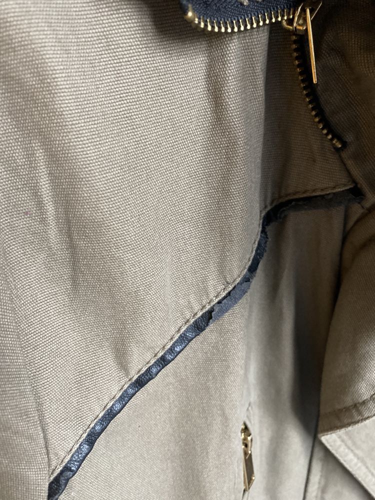 Parka kurtka okrycie wierzchnie zielona z kapturem khaki Mango M