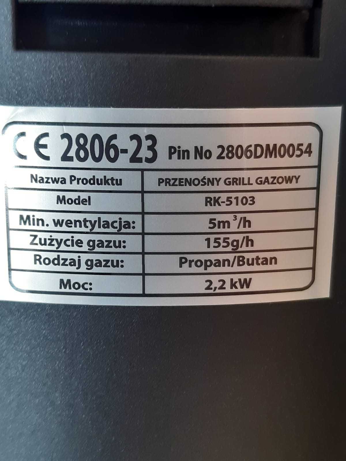 Przenośna Kuchenka gazowa ,Grill ELICO 2,2KW , 2 kartusze GRATIS