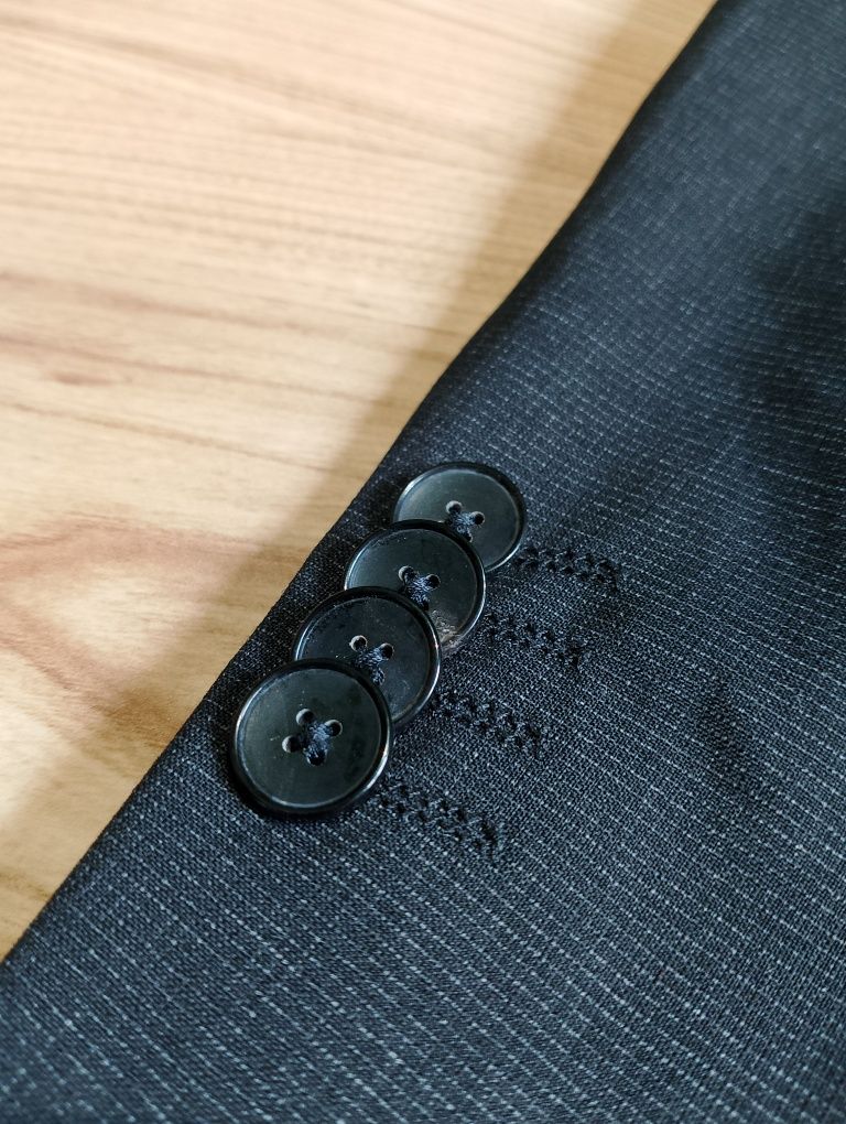 Czarna Wełniana Marynarka BOSS Hugo Boss Extra Slim Fit