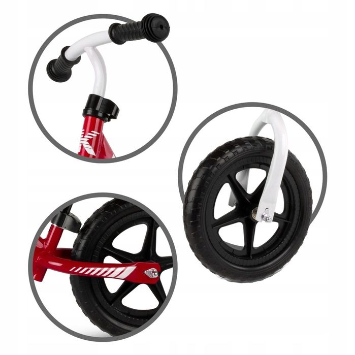 Rowerek biegowy jeździk kidwell rebel koła 12 lekki czerwony regulowan