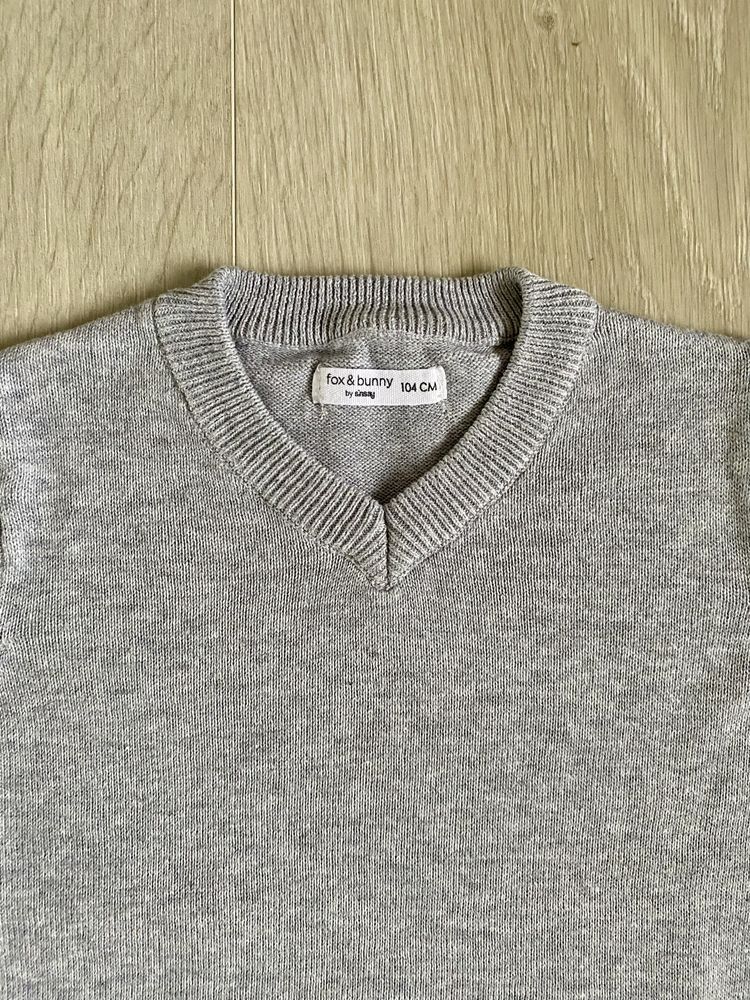 NOWY elegancki szary sweter chłopięcy 98/104