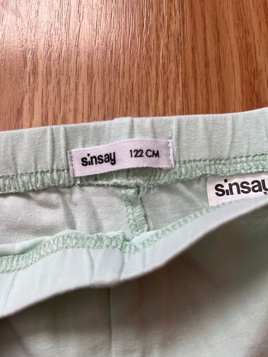 Nowe bez metki legginsy jasnomiętowe dla dziewczynki, roz 122, Sinsay