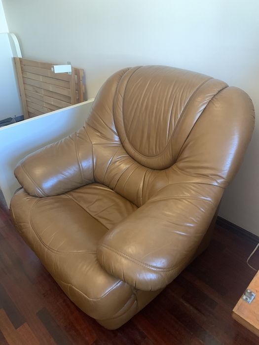 Maple / Sofá pele castanho