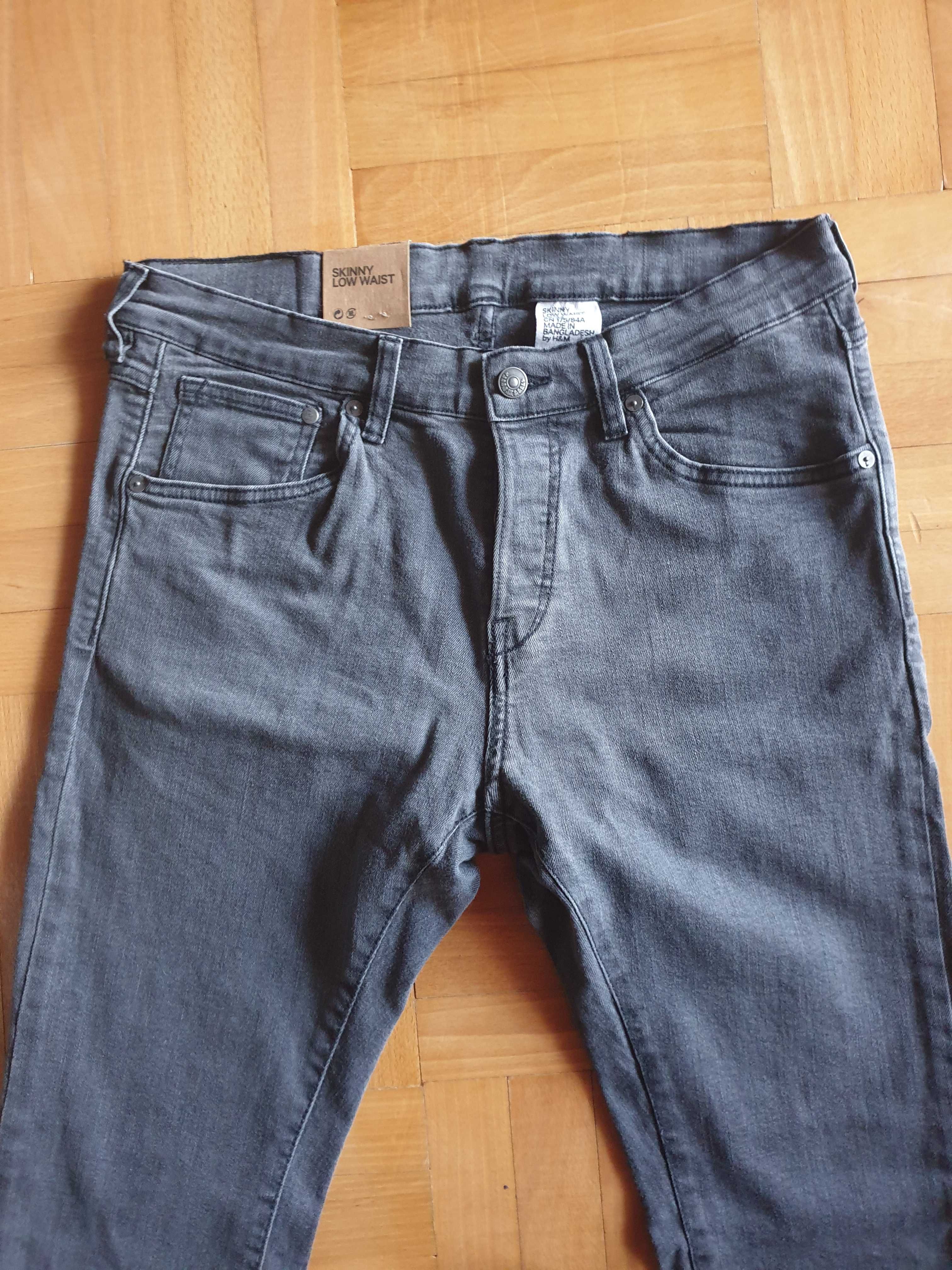 Spodnie Jeansowe H&M Denim Skinny Low Waist 33/32 Nowe