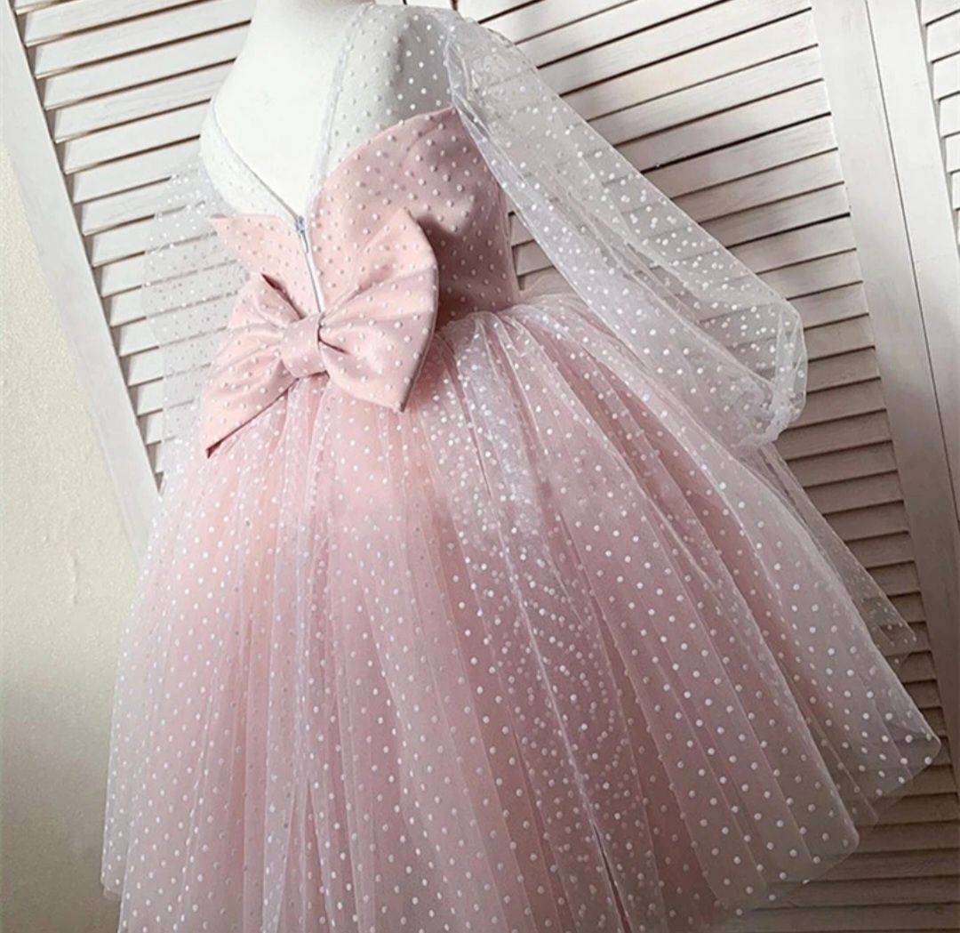 Balowa sukienka dla dziewczynki komunia wesele urodziny sesja tiul Now