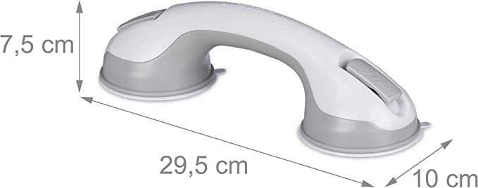 Relaxdays Zestaw 2 przyssawek, uchwyt do prysznica i wanny