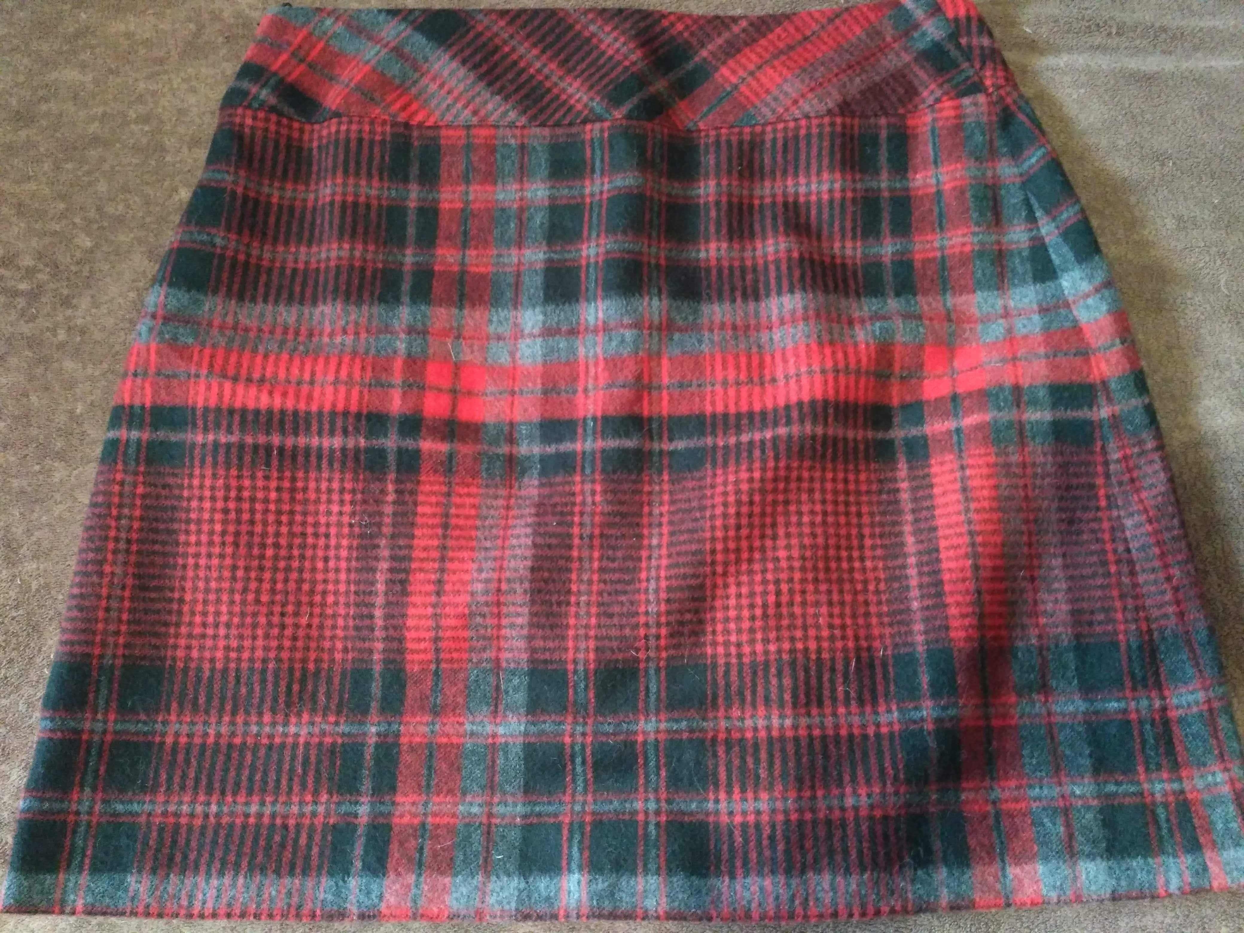 юбка Шотландская кильт в клетку шерсть красная клетка женская юбка