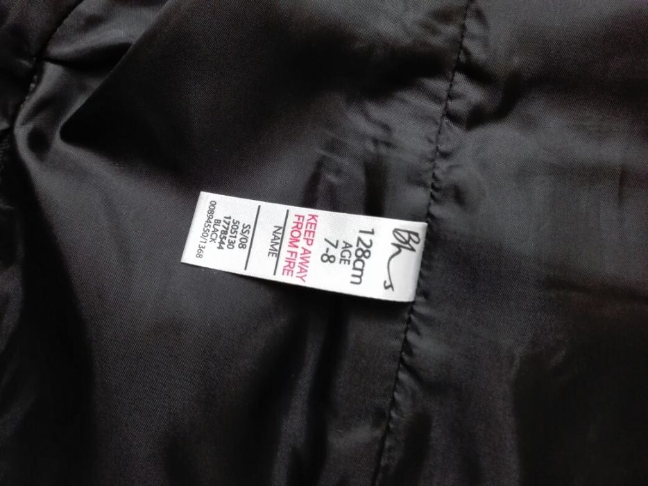 Пиджак черный на мальчика Bhs 128 см 7-8 лет Піджак шкільний на хлопця