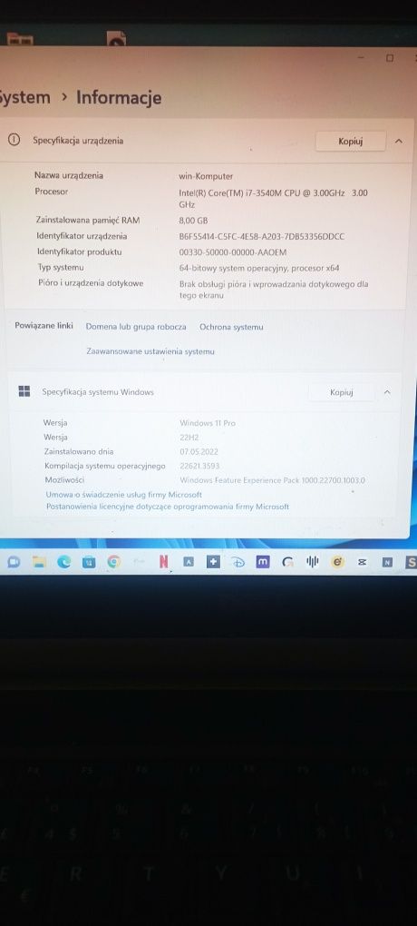 Laptop Dell i7 ,3.0Ghz,8gb ram