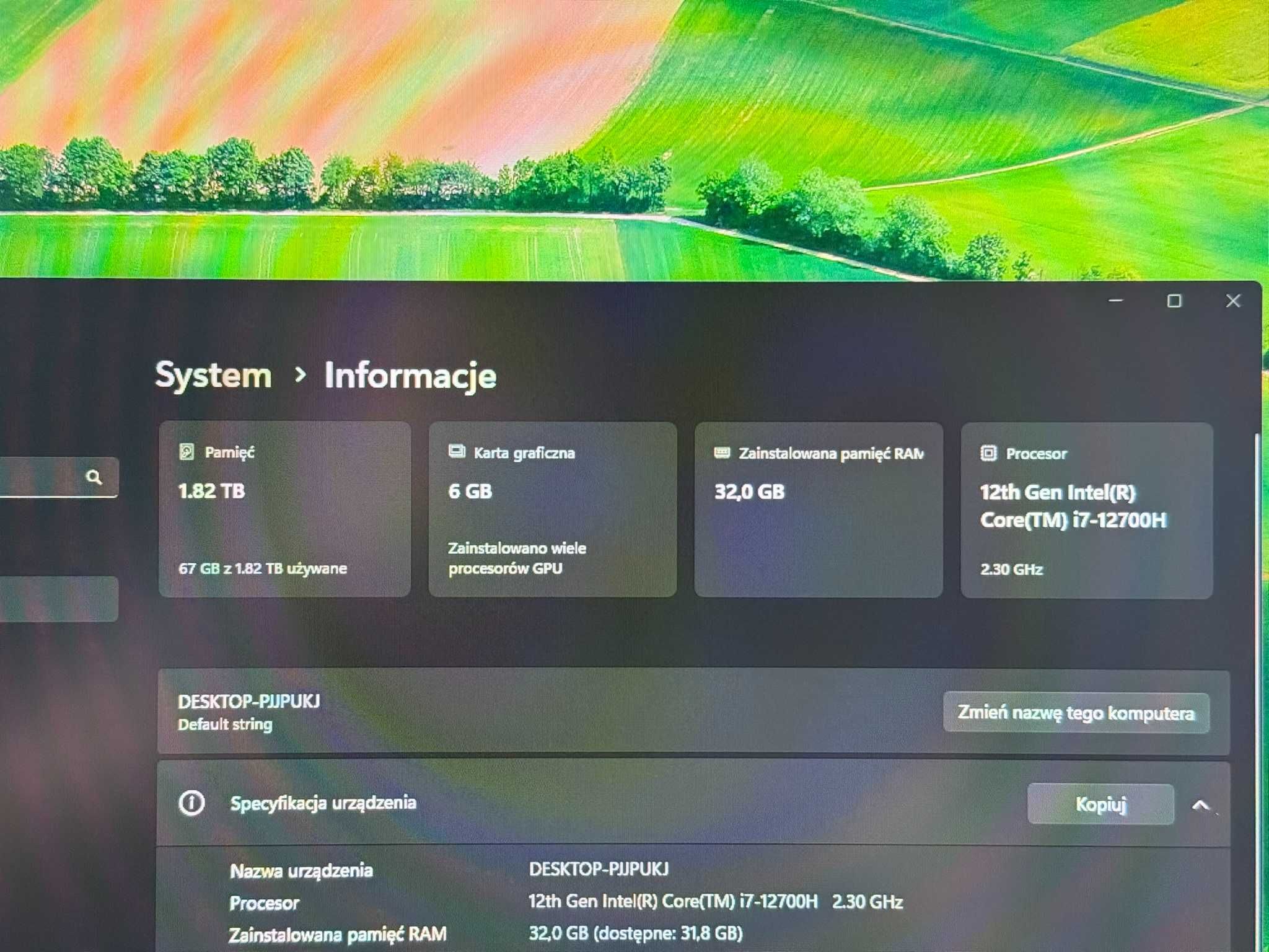 Kompaktowy Mini PC i7-12700H 32GB DDR5 GTX 1660 Super 2TB SSD Win 11
