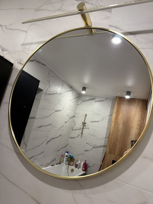 Lustro złote okrągłe