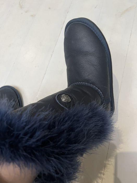 Australian Ugg з пір’ями, шкіра темно-сині