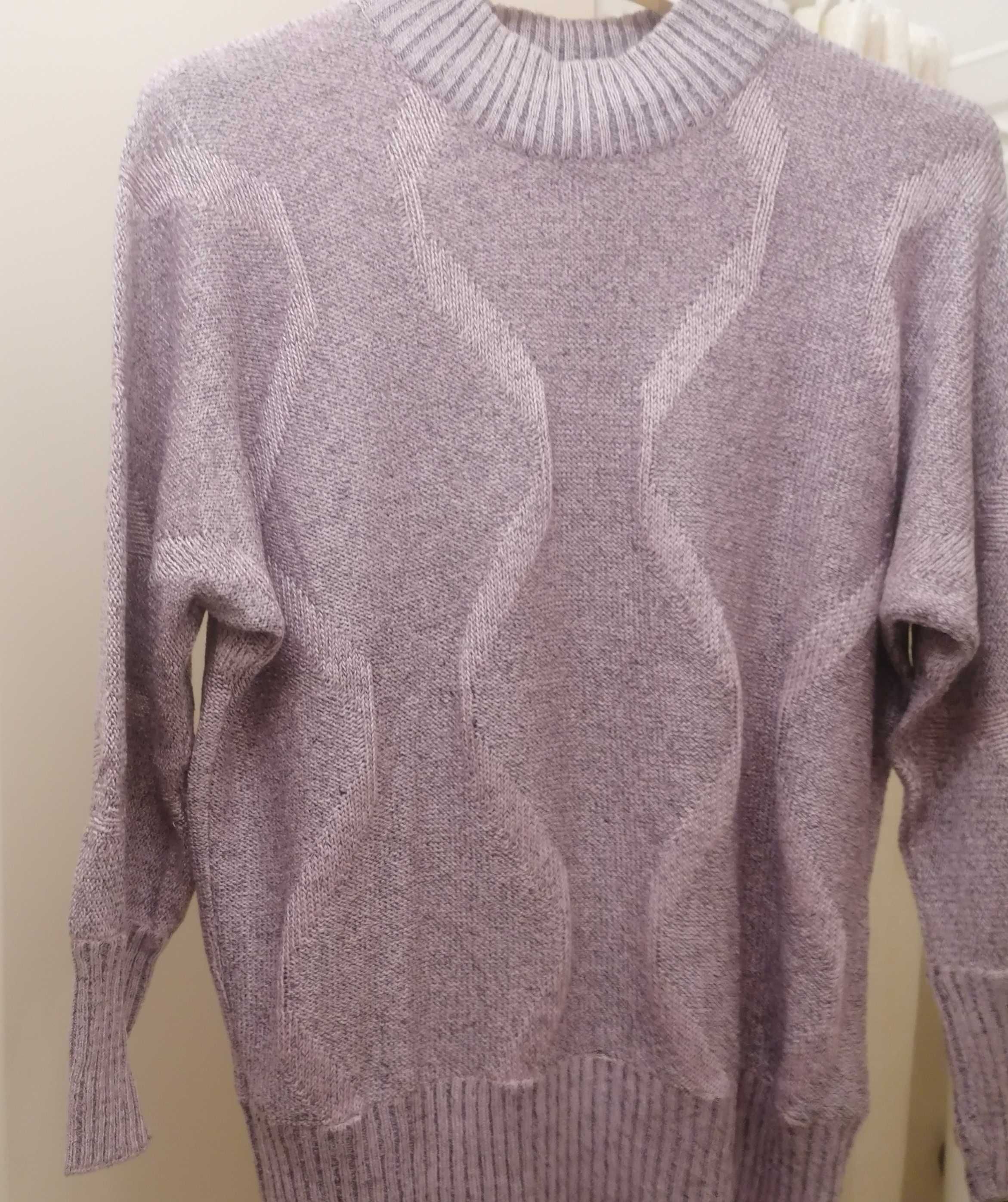 Sweter poliakrylowy wrzosowy M/L