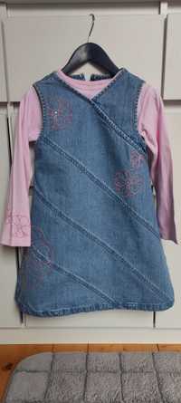 Śliczny angielski komplet sukienka jeansowa i bluzeczka  Adams r.122