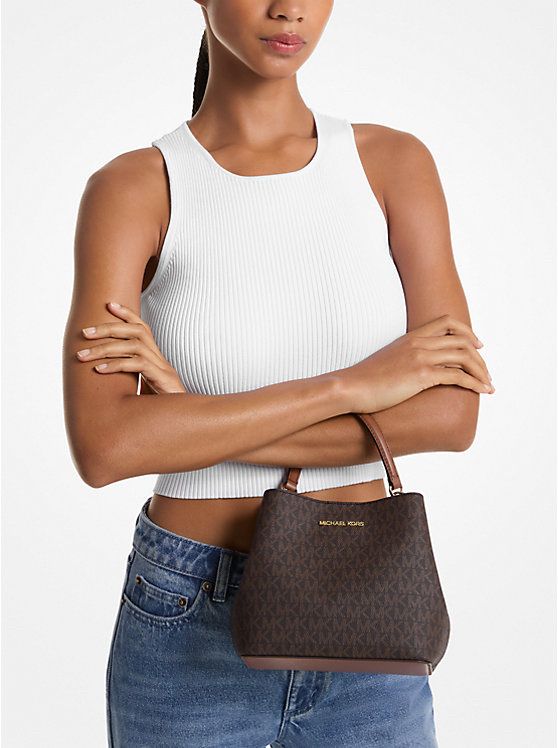 Michael Kors  Pratt small bucket shoulder brown monogram