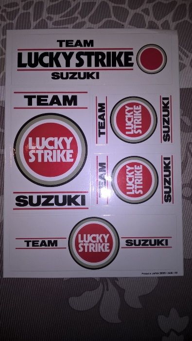 Placa Autocolantes Suzuki Team Lucky Strike RC Comando Modelismo NOVA