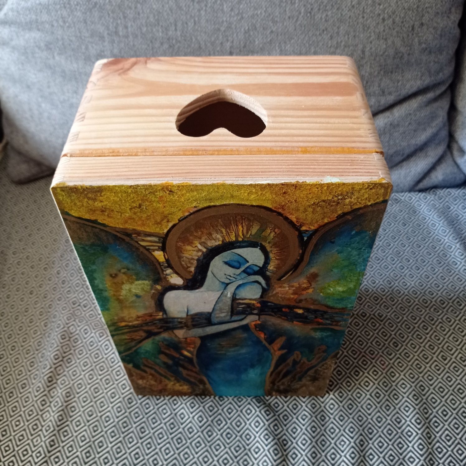 Skrzynka drewniana decoupage 30*20