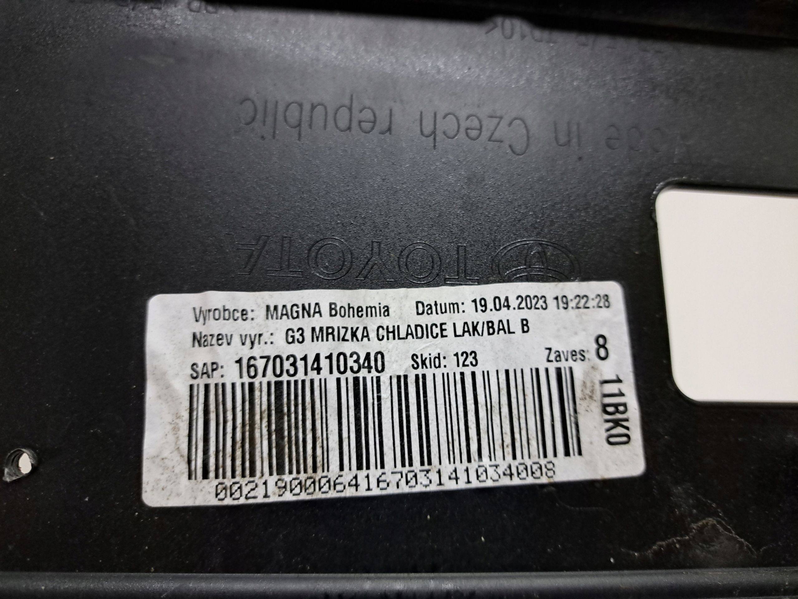 Toyota Aygo x 2022- Kratka Zderzaka Przedniego