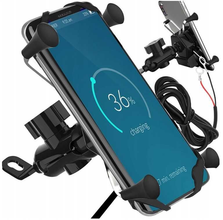 NOWY Uchwyt na Telefon GPS Motocykl Motor Ładowarka 3D USB