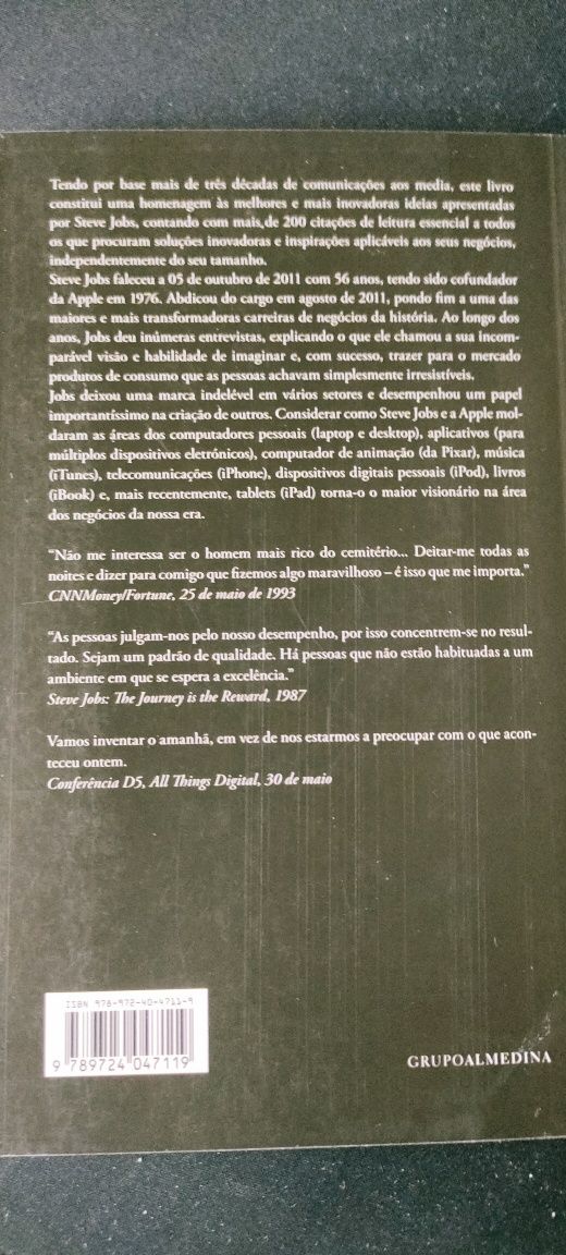 Livro "Steve Jobs - Nas sua próprias palavras"