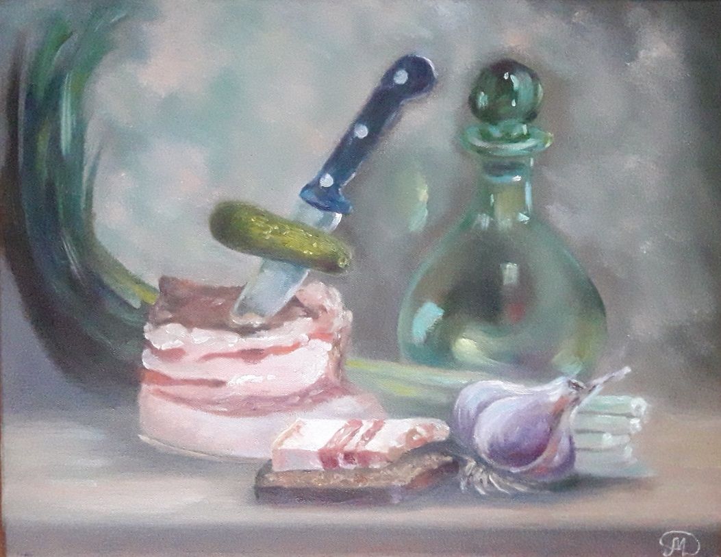 Картина "Розмова", 45×35см, полотно, олія, Дмитрієнко М.