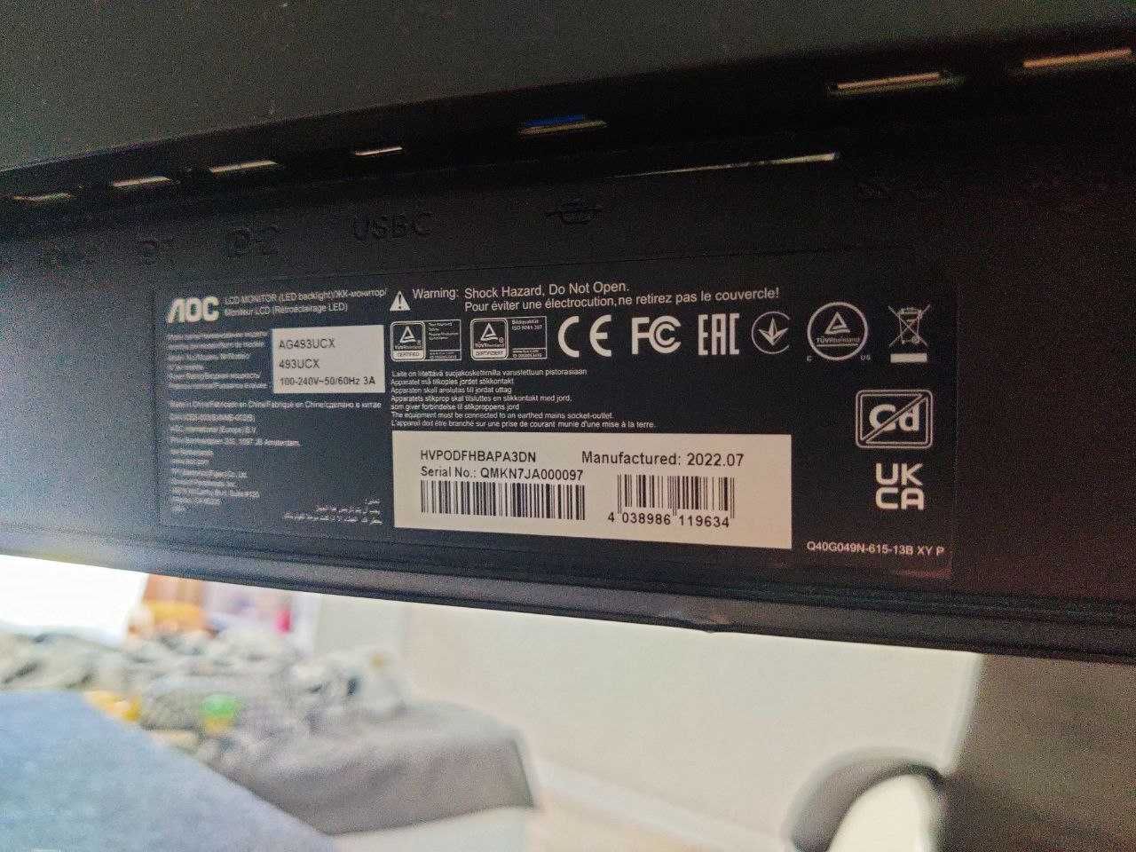 Монітор AOC AGON AG493UCX 49"