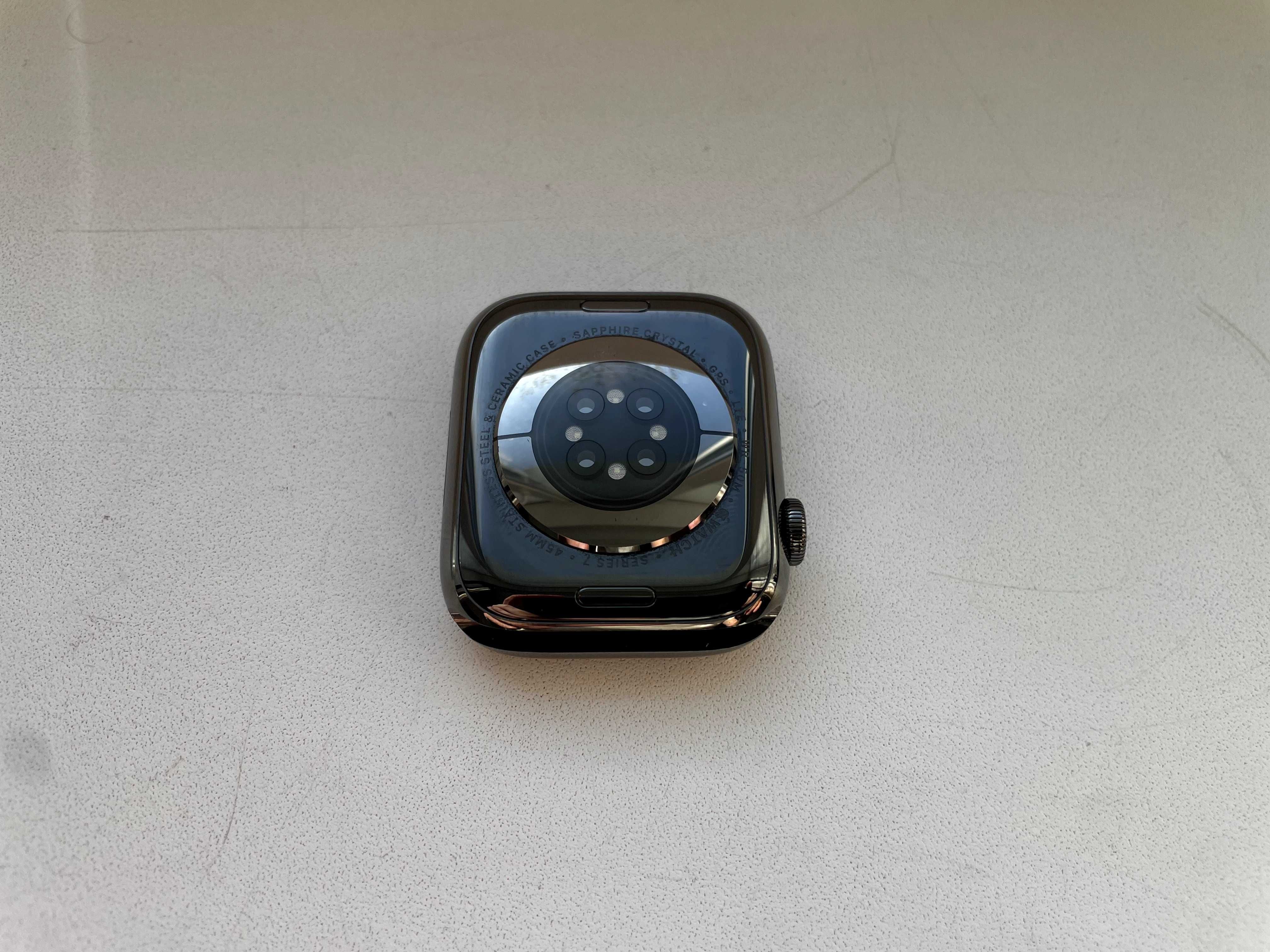  Apple Watch 7 45мм САПФИР стекло МЕТАЛ корпус Bat 78% Graphite