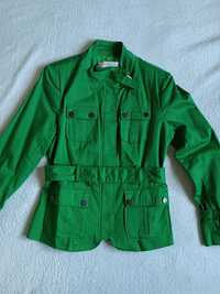 Kurtka zielona Zara stan idealny płaszcz trencz ramoneska