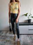 Стильні шкіряні облягаючі лосіни Zara leggings черные лосины джегинсы