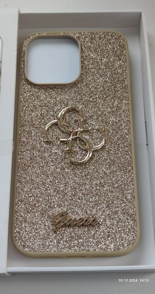 Etui plecki na telefon iPhone 15 pro max GUESS gold