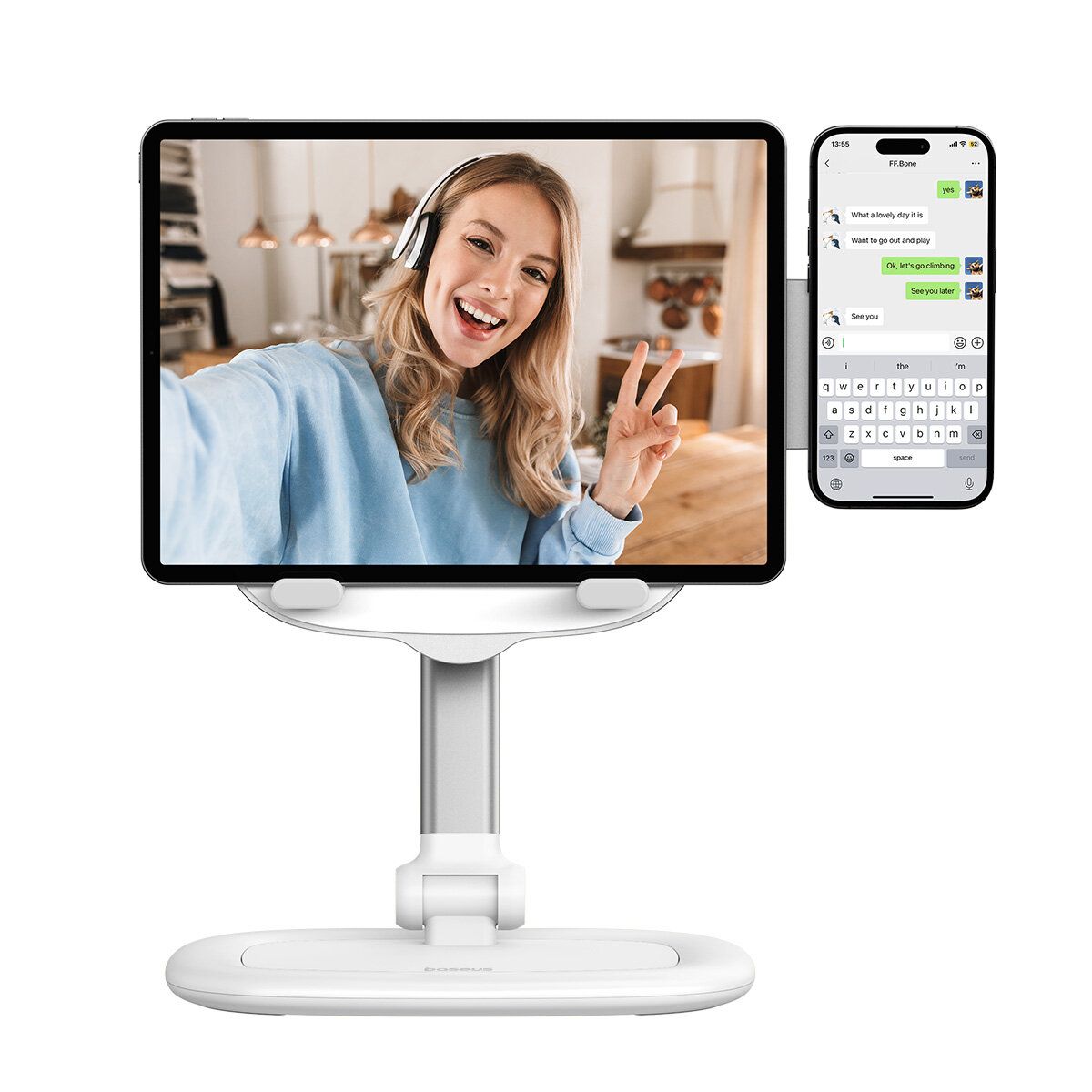 regulowany stojak podstawka na tablet i telefon seashell series b qmx