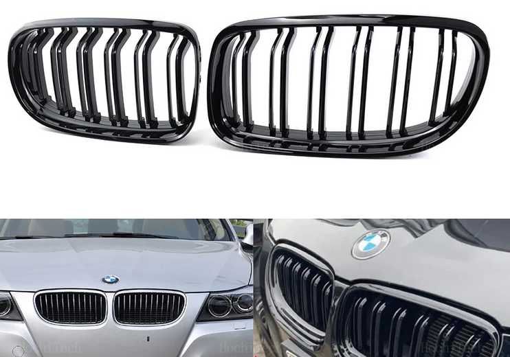 Nerki grill Czarny połysk do BMW E90 E91 LCI lifting 2008 - 2013