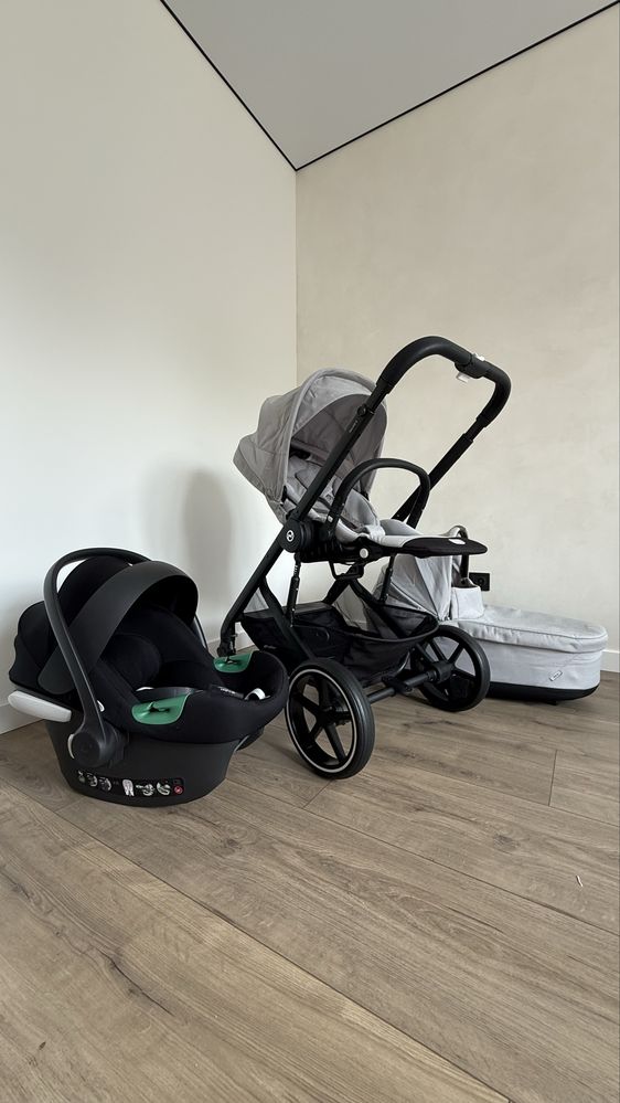Візочок Cybex Balios S Lux 3 в 1 в кольорі Lava Grey на чорному шасі