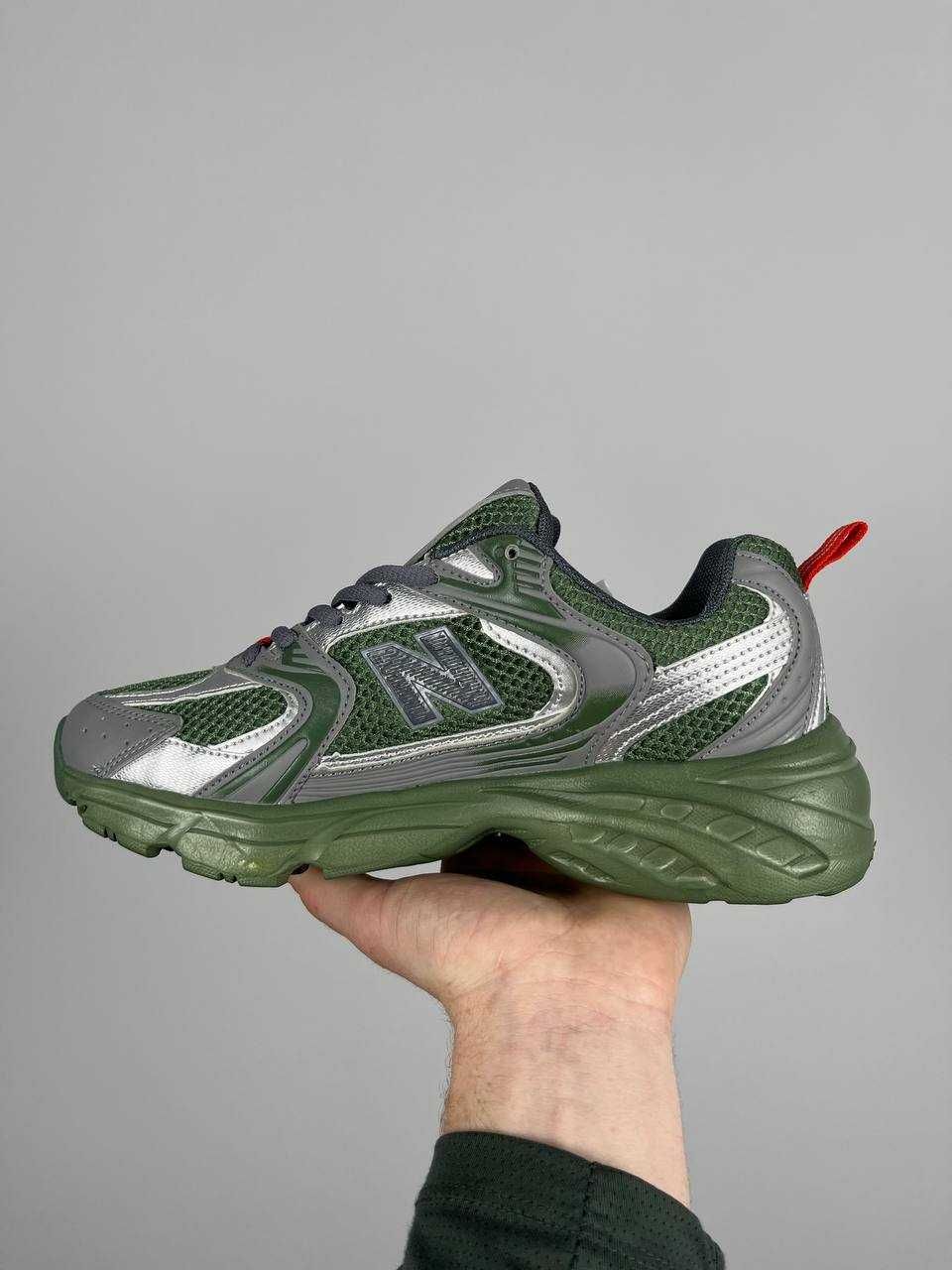 Мужские кроссовки New Balance 530 зеленые с серебром 41-46