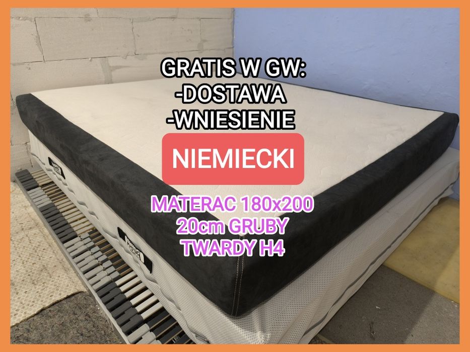 Twardy Niemiecki 180x200 Materac H4 Emma One 20cm GRUBY Gratis dostawa