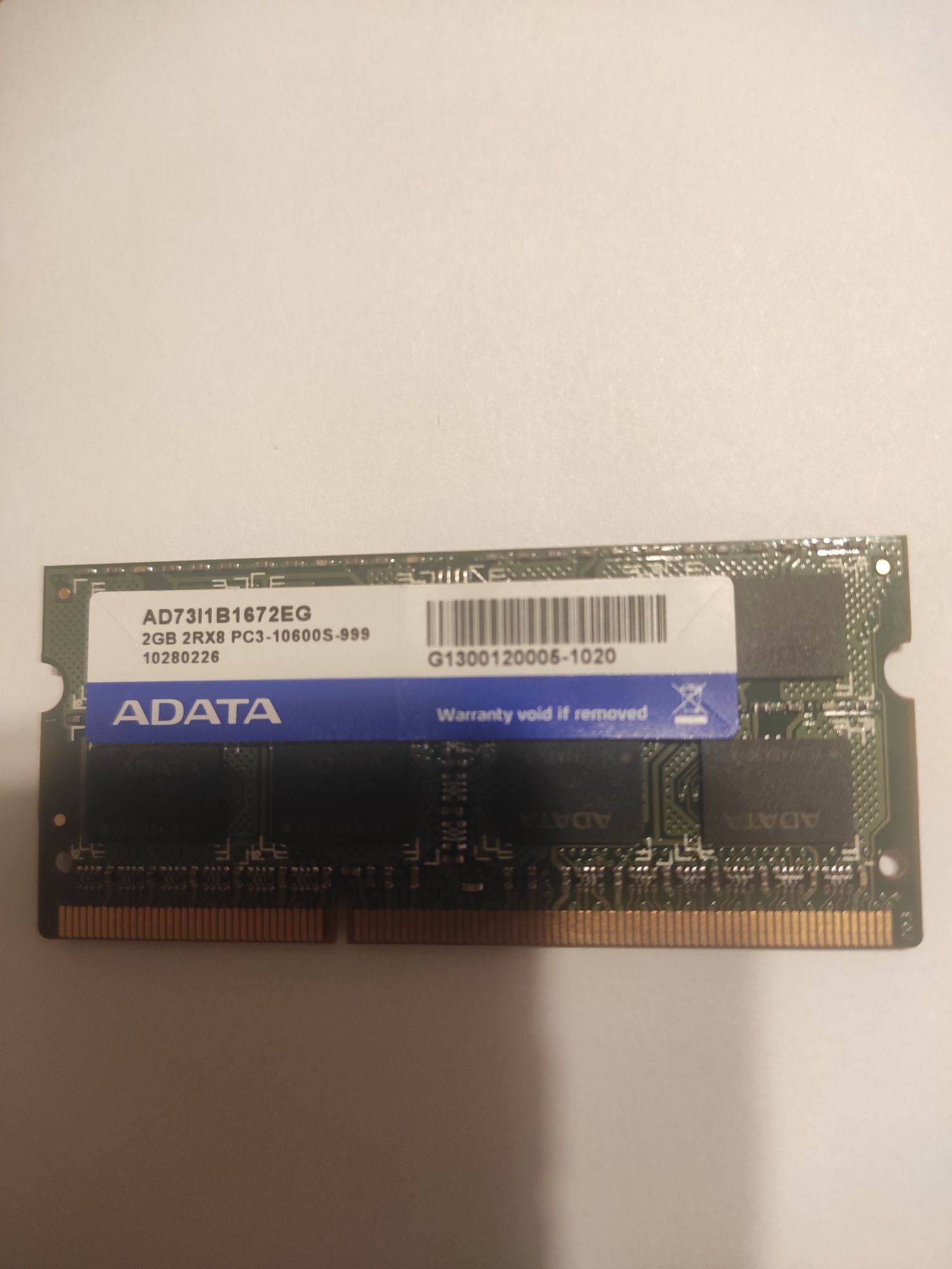 Pamięć RAM Adata 2GB 2RX8PC3-10600S-999