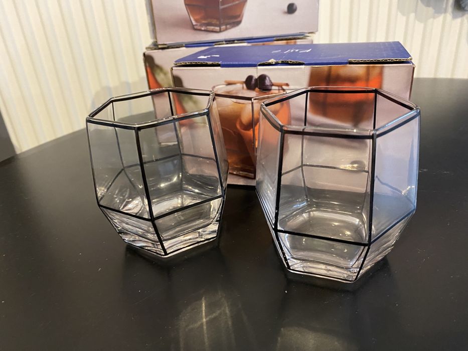 6 szt -  Szklanki do whiskey Black Geo Glasses Root 7