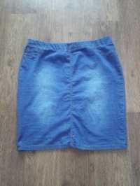 Женская джинсовая летняя юбка большого размера, р 54-56